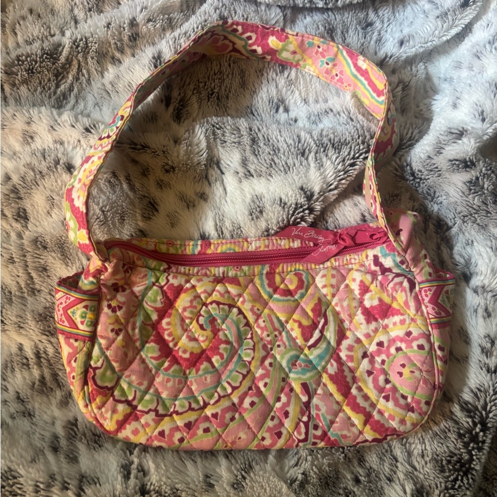 Vera Bradley Pink and Yellow Shoulder Bag